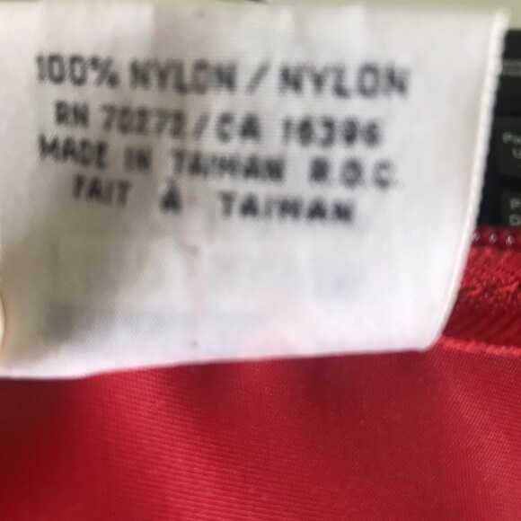 Vintage 1980s Liz Claiborne Purse Nylon Red Bag Crossbody Mid to Large FLAWS - Picture 10 of 12